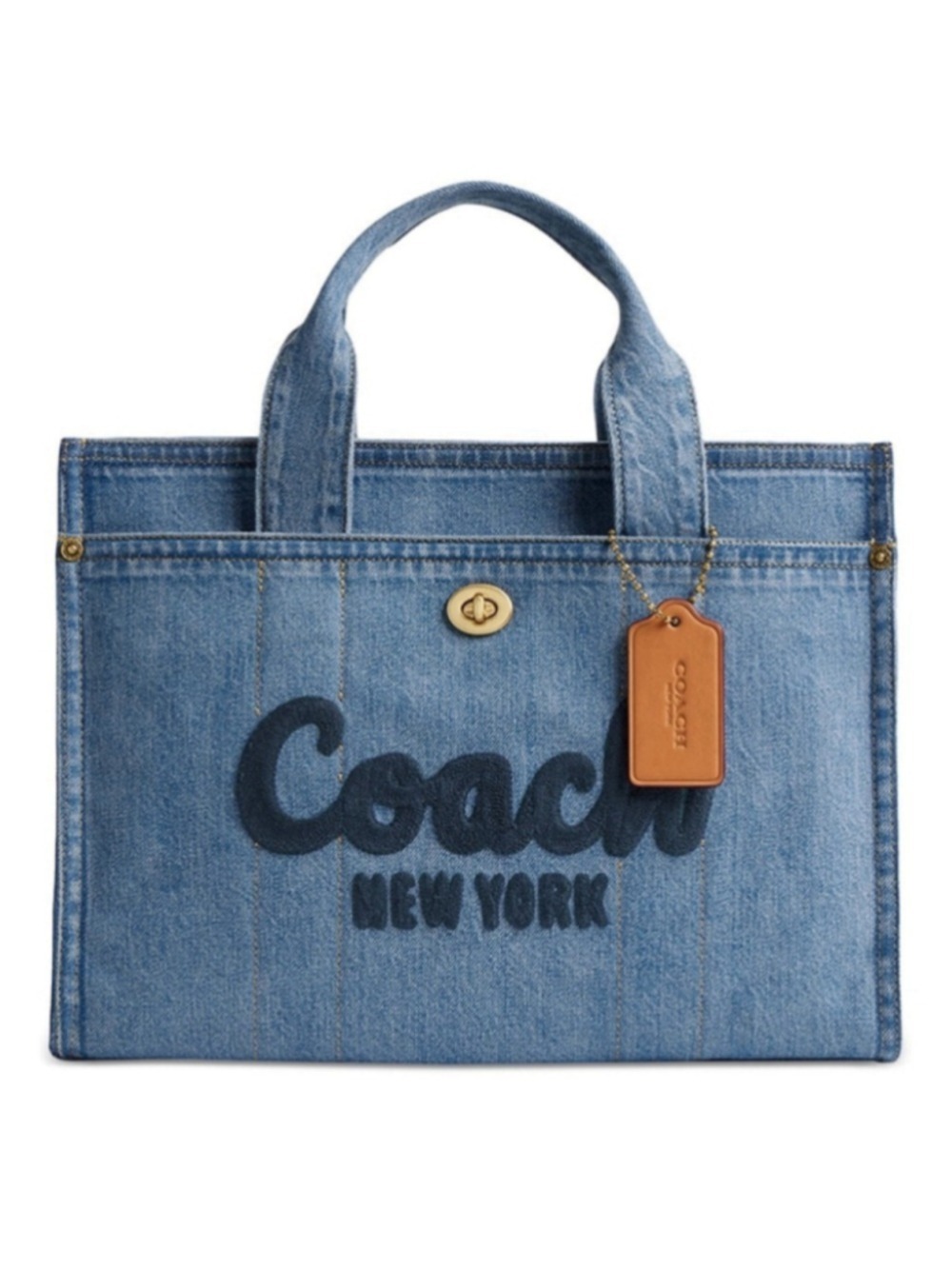 NEW Coach 13.5” Faded Denim Cargo Tote Indigo Blue CR657 NWT - Picture 2 of 16